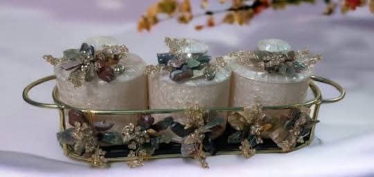 Resin jars with metal tray