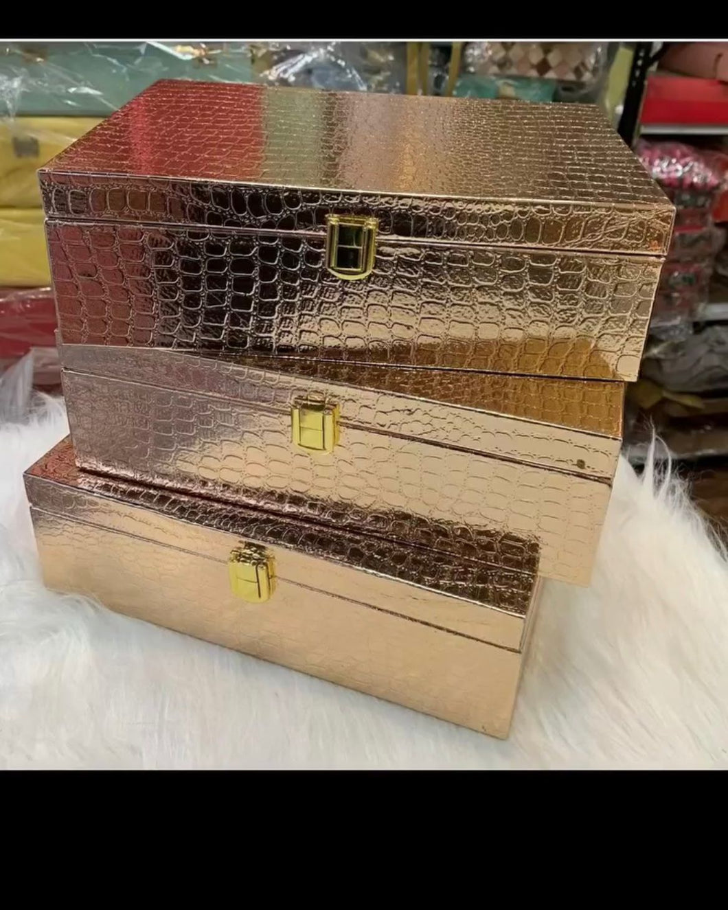 Crocodile print leather boxes for corporate gifting