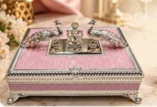 Load image into Gallery viewer, German Silver  Peacock Dry Fruit cum jewellery box with Ganesha
