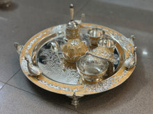 Load image into Gallery viewer, German Silver Peacock Puja Thali
