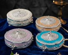 Load image into Gallery viewer, German Silver Round Peacock Dry Fruit Box
