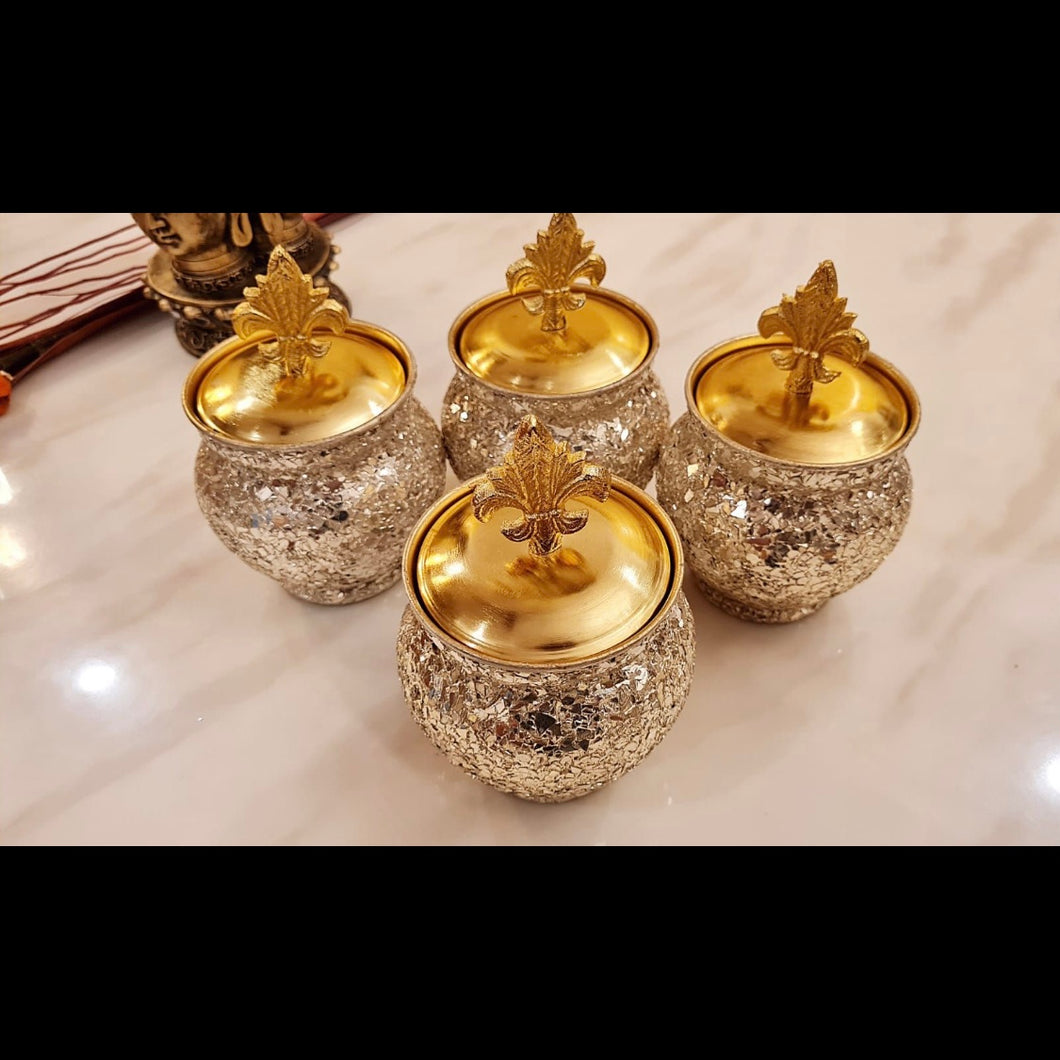 Dry fruit Jar with Glass work and metal lid - per jar rate