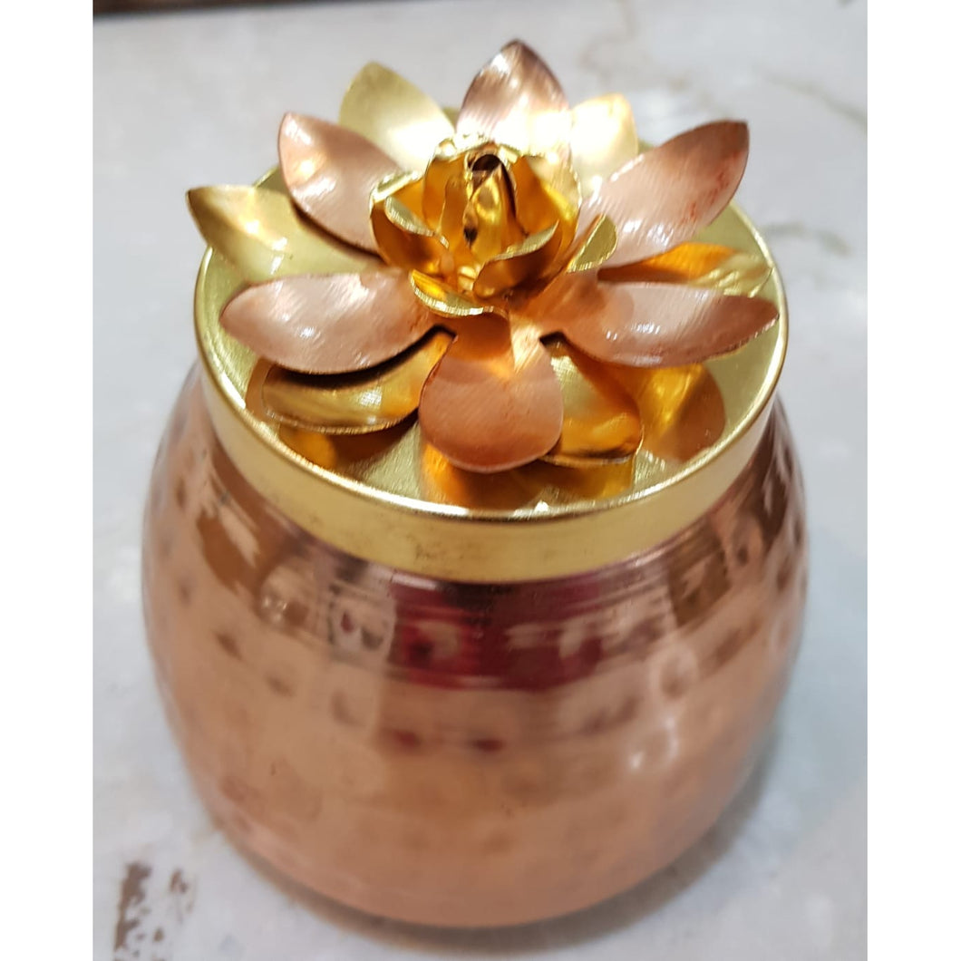 4.5 Inch Metal Dry Fruit Jar Copper Color