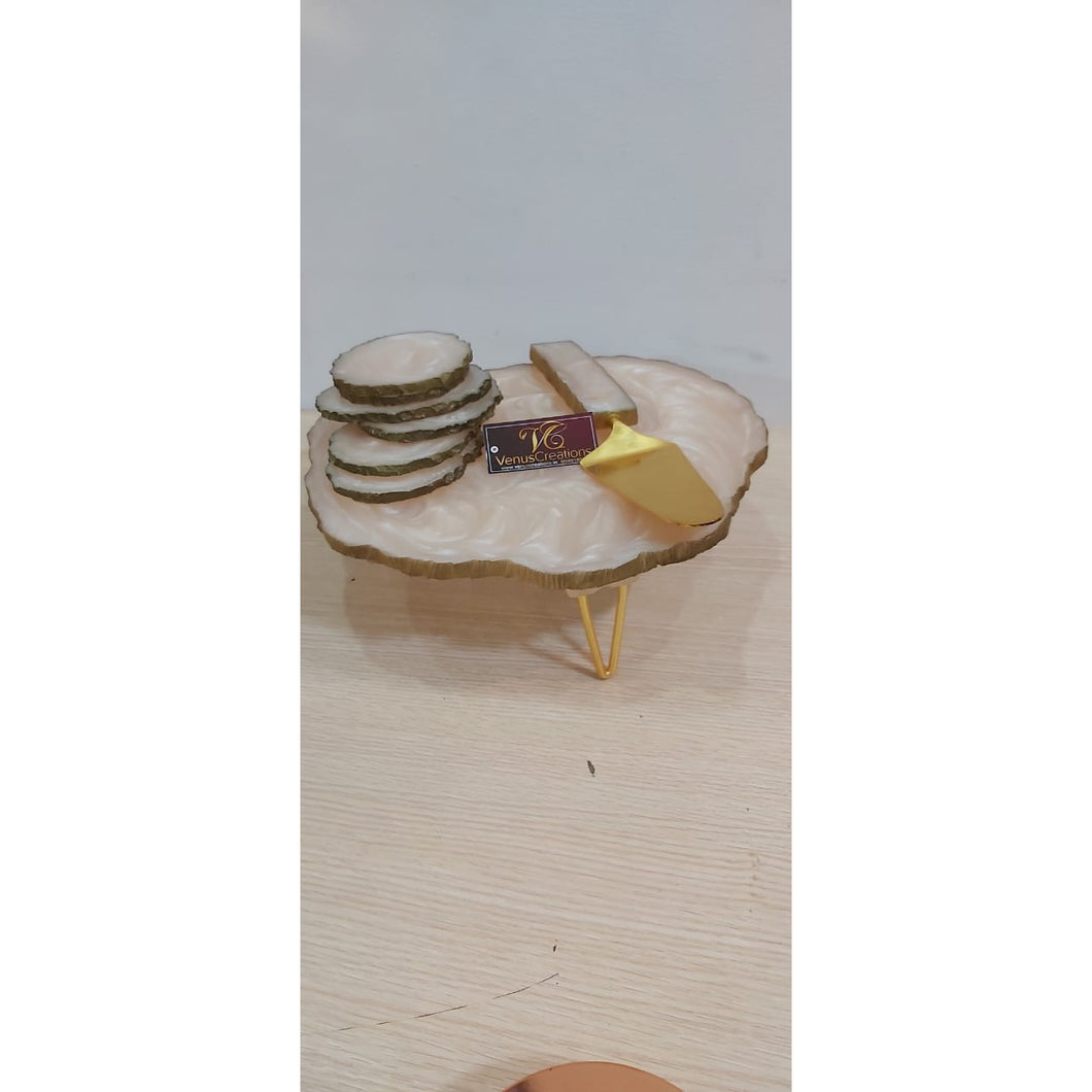 Cake Stand (Resin Material) with special knife and serving costers