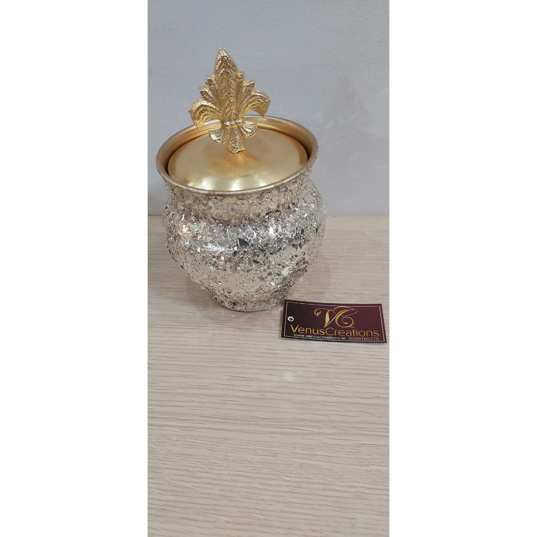 Big Matki Mosaic Metal jar 4 inch with metal lid