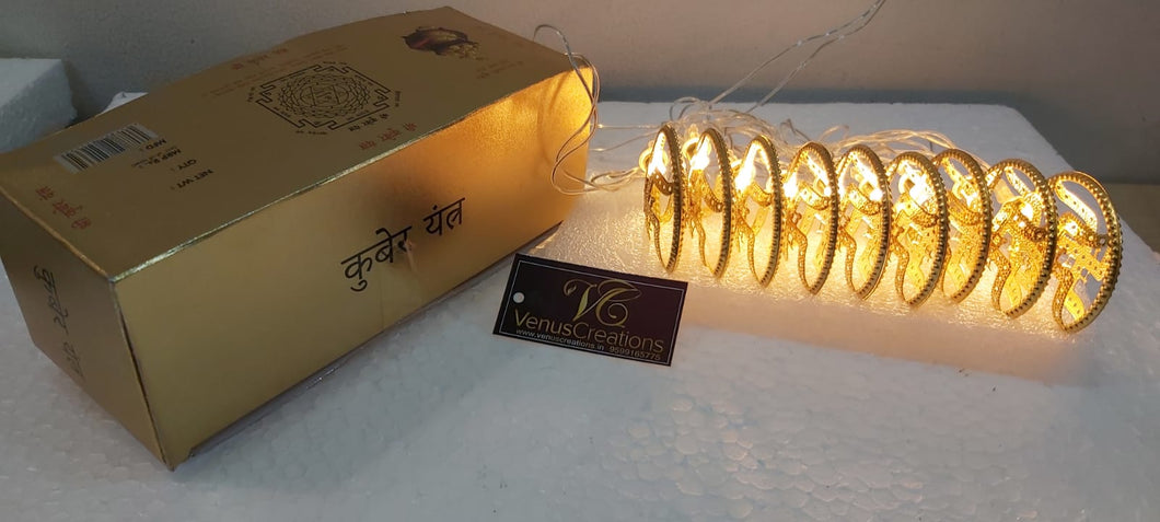 Kuber Yantra LED Lights four options - Ganesha / Swastic / Om / happy Diwali