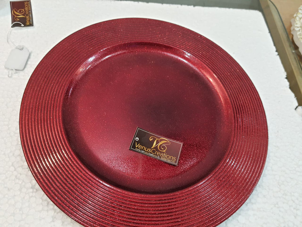 Designer base tray red metallic color